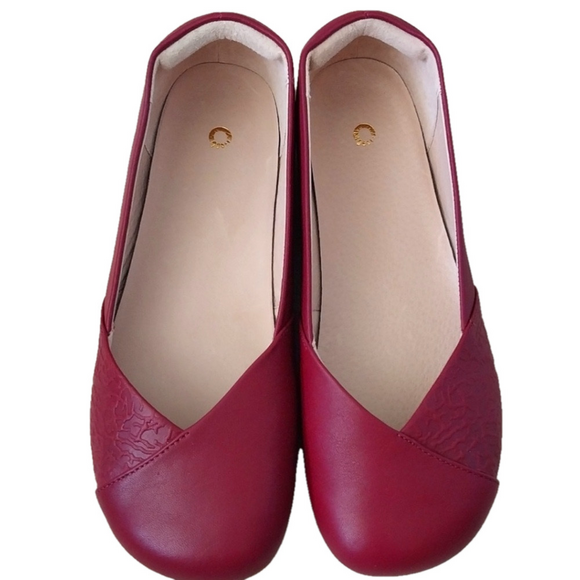 Xeroshoes Flats raspberry genuine Leather upper wide toe size 9.5W NWOT - Picture 1 of 11